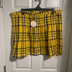 Vibrant Yellow Plaid Mini Skirt